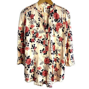 Matilda Jane‎ Boho Floral 3/4 Sleeve Button Down Shirt Size Small